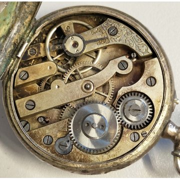 ANTICO OROLOGIO TASCA ARGENTO 800 epoca 900 TASCHINO Old Pocket Watch MECCANICO
