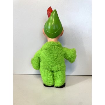 VINTAGE PELUCHES FRANCE Ajena Peter Pan 26 cm GIOCATTOLO PUPAZZO ANNI '80