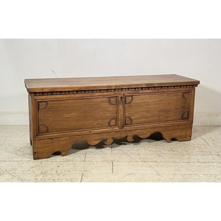 ANTICA CASSAPANCA LEGNO PIOPPO PANCA BAULE EPOCA 1900 NEOCLASSICA ROBUSTA EPOCA