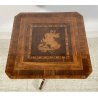 ANTICO TAVOLINO CARLO X TREPPIEDE LEGNO NOCE INTARSIATO TAVOLO QUADRATO TABLE