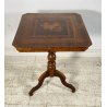 ANTICO TAVOLINO CARLO X TREPPIEDE LEGNO NOCE INTARSIATO TAVOLO QUADRATO TABLE
