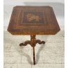 ANTICO TAVOLINO CARLO X TREPPIEDE LEGNO NOCE INTARSIATO TAVOLO QUADRATO TABLE