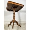 ANTICO TAVOLINO CARLO X TREPPIEDE LEGNO NOCE INTARSIATO TAVOLO QUADRATO TABLE