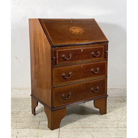 ANTICA CREDENZA RIBALTA LEGNO MASSELLO MOBILE SECRETAIRE 1900 SCRITTOIO CREDENZA