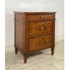 ANTICO COMODINO STILE LUIGI XV PRIMI 1900 LEGNO NOCE INTARSIATO 3 CASSETTI OLD