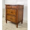 ANTICO COMODINO STILE LUIGI XV PRIMI 1900 LEGNO NOCE INTARSIATO 3 CASSETTI OLD