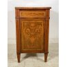 ANTICO COMODINO STILE LUIGI XV PRIMI 1900 LEGNO NOCE INTARSIATO 3 CASSETTI OLD