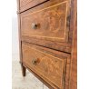 ANTICO COMODINO STILE LUIGI XV PRIMI 1900 LEGNO NOCE INTARSIATO 3 CASSETTI OLD