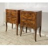 ANTICA COPPIA COMODINO LUIGI XV INTARSIATO 1800 LEGNO NOCE EPOCA CAMERA LETTO