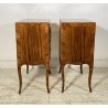 ANTICA COPPIA COMODINO LUIGI XV INTARSIATO 1800 LEGNO NOCE EPOCA CAMERA LETTO