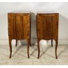 ANTICA COPPIA COMODINO LUIGI XV INTARSIATO 1800 LEGNO NOCE EPOCA CAMERA LETTO