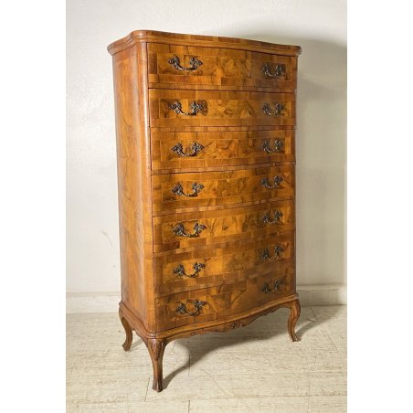 ANTICO SETTIMANALE LUIGI FILIPPO PRIMISSIMI 900 LEGNO RADICA INTARSIATO CREDENZA