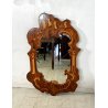 SPECCHIERA PARETE VINTAGE CORNICE LEGNO INTARSIATO BORDO MOSSO MIRROR MIDCENTURY