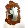 SPECCHIERA PARETE VINTAGE CORNICE LEGNO INTARSIATO BORDO MOSSO MIRROR MIDCENTURY