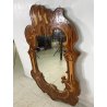 SPECCHIERA PARETE VINTAGE CORNICE LEGNO INTARSIATO BORDO MOSSO MIRROR MIDCENTURY