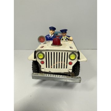GIOCATTOLO LATTA BATTERIE Army Police Patrol JEEP Made in Japan DAIYA TIN TOY
