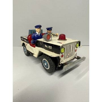 GIOCATTOLO LATTA BATTERIE Army Police Patrol JEEP Made in Japan DAIYA TIN TOY