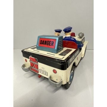 GIOCATTOLO LATTA BATTERIE Army Police Patrol JEEP Made in Japan DAIYA TIN TOY