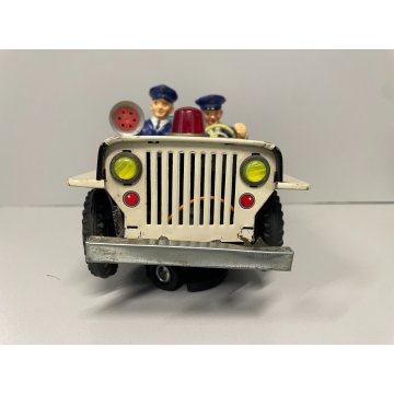 GIOCATTOLO LATTA BATTERIE Army Police Patrol JEEP Made in Japan DAIYA TIN TOY
