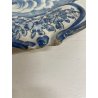COPPIA ANTICO PIATTO CERAMICA SAVONA BIANCA DECORO BLU Lanterna CUPIDO PUTTO XX