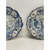 COPPIA ANTICO PIATTO CERAMICA SAVONA BIANCA DECORO BLU Lanterna CUPIDO PUTTO XX