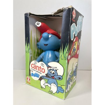 PUPAZZO GOMMA Puffo CHITARRA Collezione VERI PUFFI della Furga 1982 NON FUNZIONA