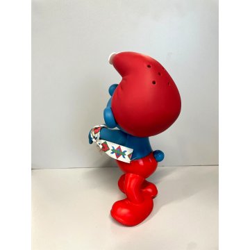 PUPAZZO GOMMA Puffo CHITARRA Collezione VERI PUFFI della Furga 1982 NON FUNZIONA