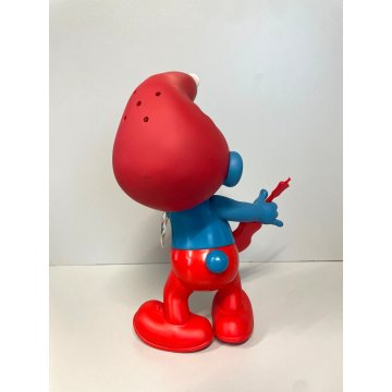 PUPAZZO GOMMA Puffo CHITARRA Collezione VERI PUFFI della Furga 1982 NON FUNZIONA