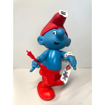 PUPAZZO GOMMA Puffo CHITARRA Collezione VERI PUFFI della Furga 1982 NON FUNZIONA