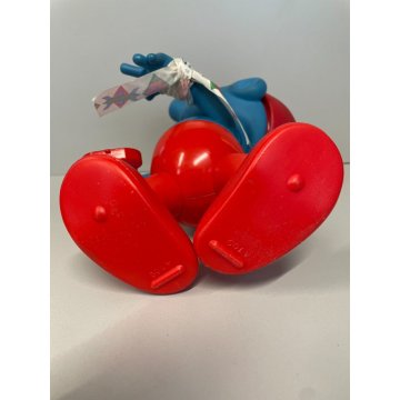 PUPAZZO GOMMA Puffo CHITARRA Collezione VERI PUFFI della Furga 1982 NON FUNZIONA