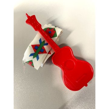 PUPAZZO GOMMA Puffo CHITARRA Collezione VERI PUFFI della Furga 1982 NON FUNZIONA