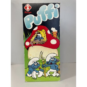 PUPAZZO GOMMA Puffo CHITARRA Collezione VERI PUFFI della Furga 1982 NON FUNZIONA