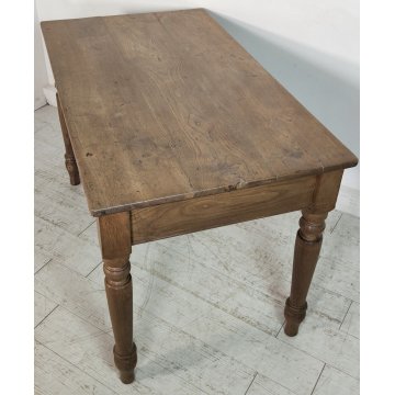 ANTICO TAVOLO RUSTICO legno ROVERE epoca 1800 CUCINA scrivania SALA PRANZO table