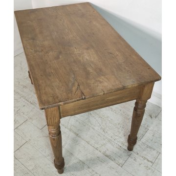 ANTICO TAVOLO RUSTICO legno ROVERE epoca 1800 CUCINA scrivania SALA PRANZO table