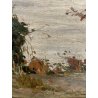 ANTICO QUADRO DIPINTO OLIO TAVOLA Zanchelli Attilio SCORCIO PAESAGGIO MARINO 900