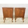 COPPIA COMODINI ANTICHI decò URNA RADICA NOCE COMODINO 1900 CASSETTIERA TAVOLO