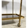 CARRELLO BAR ROTELLE DESIGN ANNI 70 VETRO OTTONE TROLLEY BAR VINTAGE 2 RIPIANI