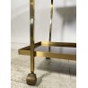 CARRELLO BAR ROTELLE DESIGN ANNI 70 VETRO OTTONE TROLLEY BAR VINTAGE 2 RIPIANI