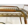 ANTICO CARRELLO BAR DESIGN PORTAVIVANDE ANNI 50 LEGNO OTTONE CARRELLINO VASSOIO