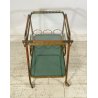 ANTICO CARRELLO BAR DESIGN PORTAVIVANDE ANNI 50 LEGNO OTTONE CARRELLINO VASSOIO