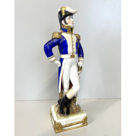 STATUINA PORCELLANA CAPODIMONTE Exelmans 1775-1852 SOLDATO Napoleonico UNIFORME