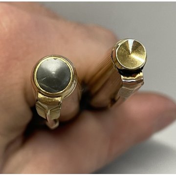 COPPIA PENNA PARKER 51 e 45 STILOGRAFICA FOUNTAIN PEN DORATA FUNZIONANTE anni 70