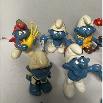 LOTTO GIOCO 21 PUFFI BLU PEYO VINTAGE ANNI 70/80 SCHLEICH GARGAMELLA PLASTICA