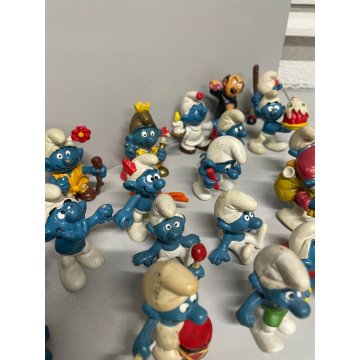 LOTTO GIOCO 21 PUFFI BLU PEYO VINTAGE ANNI 70/80 SCHLEICH GARGAMELLA PLASTICA