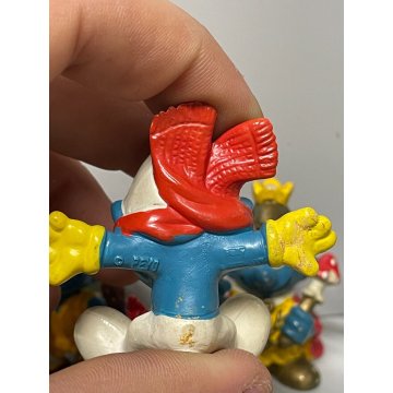 LOTTO GIOCO 21 PUFFI BLU PEYO VINTAGE ANNI 70/80 SCHLEICH GARGAMELLA PLASTICA