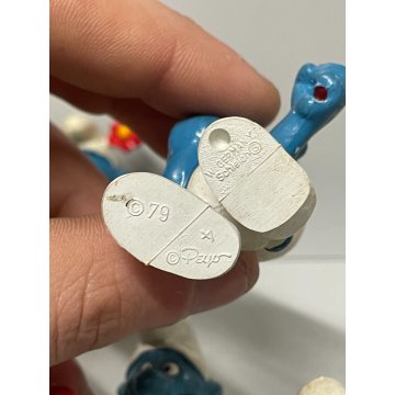 LOTTO GIOCO 21 PUFFI BLU PEYO VINTAGE ANNI 70/80 SCHLEICH GARGAMELLA PLASTICA
