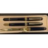 SET SCRIVANIA PENNA STILOGRAFICA SFERA TAGLIA CARTE FOUNTAIN PEN BALLPOINT BLU