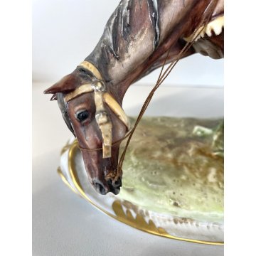 GRANDE SCULTURA PORCELLANA Capodimonte  Don Chisciotte Sancho Panza RARO VINTAGE