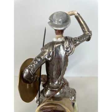 GRANDE SCULTURA PORCELLANA Capodimonte  Don Chisciotte Sancho Panza RARO VINTAGE