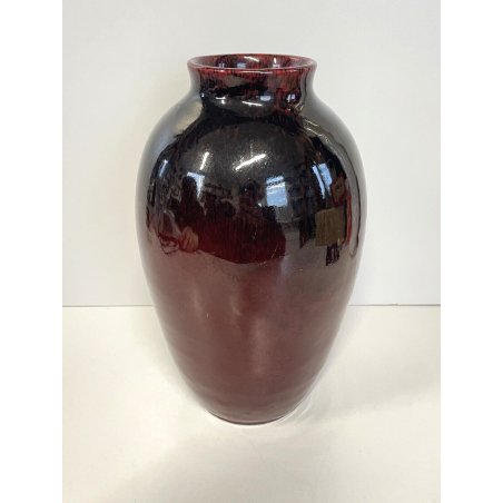 VASO CERAMICA SMALTATA SANGUE DI BUE DESIGN PRIMI '900 VINTAGE PORTAFIORI ROSSO